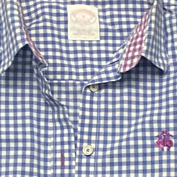 Brooks Brothers 1818 Blue/White Check long sleeve shirt - Picture 3 of 4